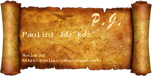 Paulini Jákó névjegykártya